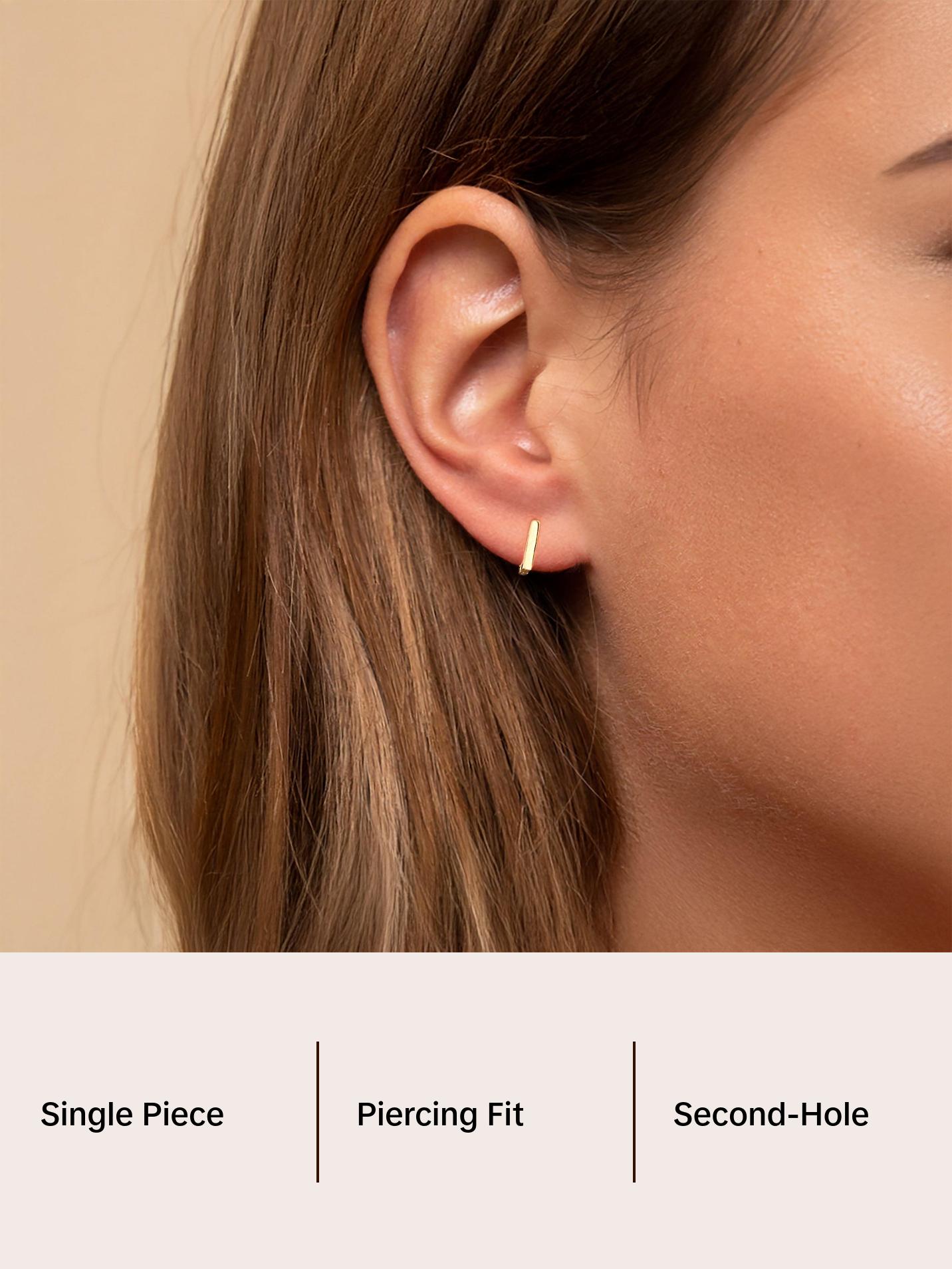 Tiny square Hoop Earrings S925