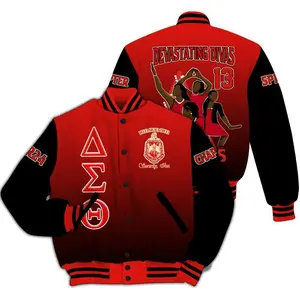 Delta Sigma Theta Deltas Girls Varsity, 1913 Crimson Gradient Letterman Coat, DST Sorority Greek Life Apparel, Unique Member Gift, Premium DST Gear