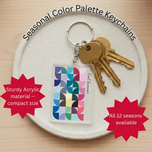 Seasonal Color Palette Keychain, 12 Seasonal Color Acrylic Keychain | Small Portable Personal Color Analysis Palette Swatch Card | Plastic Pocket Color Chart Guide & Gift