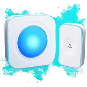Wireless Doorbell 1200 Feet Waterproof Doorbells for Home with 36 Melodies 4 Volume levels, Flash Led Light (1 Receiver&1 Touch Button White)