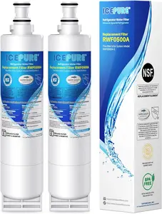ICEPURE 4396508 Refrigerator Water Filter Replacement for EveryDrop Filter 5, EDR5RXD1, Whirlpool 4392857, NL300, 4396510, 4396509, 4396547, LC400V, 4396510p, WF-NLC240V,PNL240V, 2PACK