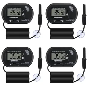 4Pack Aquarium Thermometer, Reptile Fish Tank Thermometer, Digital Thermometer, Terrarium Water Temperature Test, with Large LCD Display