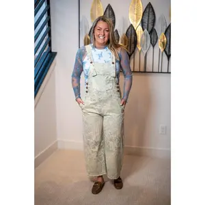 Easel Vintage Patchwork Twill Overalls