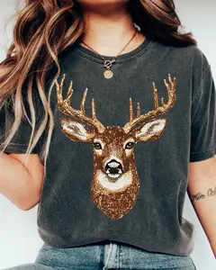 Faux Rhinestone Deer Hunting Comfort Colors Shirt, Hunting Shirt, Country, Deer Season Crewneck
