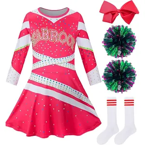 XP-CPA10  Girls Cheerleader Costume Outfit Halloween Cheer Uniform Dress Up with Accessories