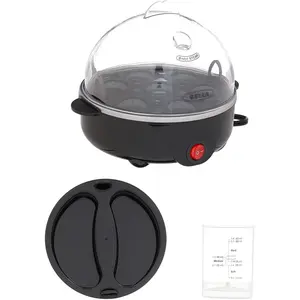 Egg Cooker, Rapid Boiler & Poacher, Meal Prep Essential, Family Sized Meals: Make Up To 7 Large Boiled Eggs, Dishwasher Safe Lid with Cool-Touch Handles, Poaching Tray Included, Black