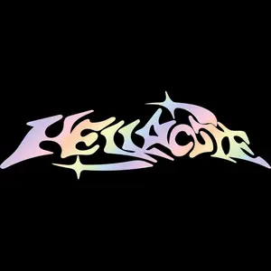 1PC Street Trendy Sweet-Cool Dark Style Logo Sticker Stick on trendy play backpacks or motorcycle bodies, this macaron holographic HELLACUTE decor instantly has a sweet-cool vibe, sweet-cool style enthusiasts can use it as a super sweet-cool dark style