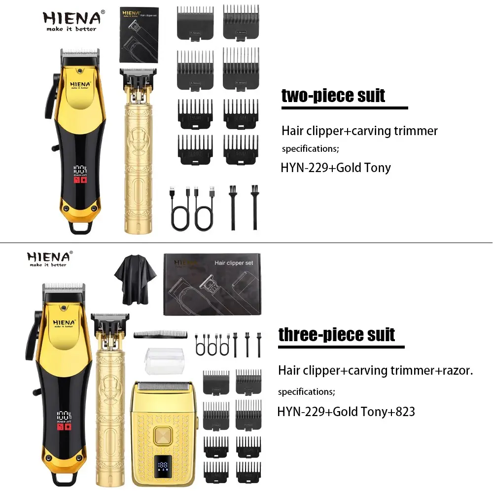 2/3-piece home hair clipper and trimmer set, cordless men's barber kit, rechargeable hairdressing kit with LED display, cordless clippers set, men's gift, Cordless Hair Cutting