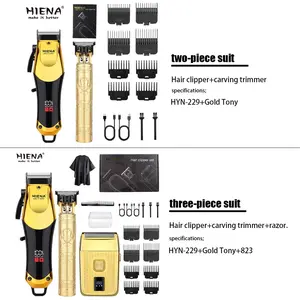 2/3-piece home hair clipper and trimmer set, cordless men's barber kit, rechargeable hairdressing kit with LED display, cordless clippers set, men's gift