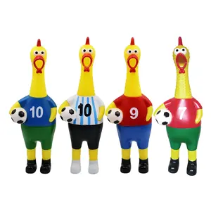 4pcs Funny Screaming Chicken Toy Soccer Ball Squeaky heering  Energetic Vibe for Parties  Gatherings Sound Toy Creative Fun Prank Squeezable Toy Colorful Squeaky Chicken Dog Toy Doll Ornaments