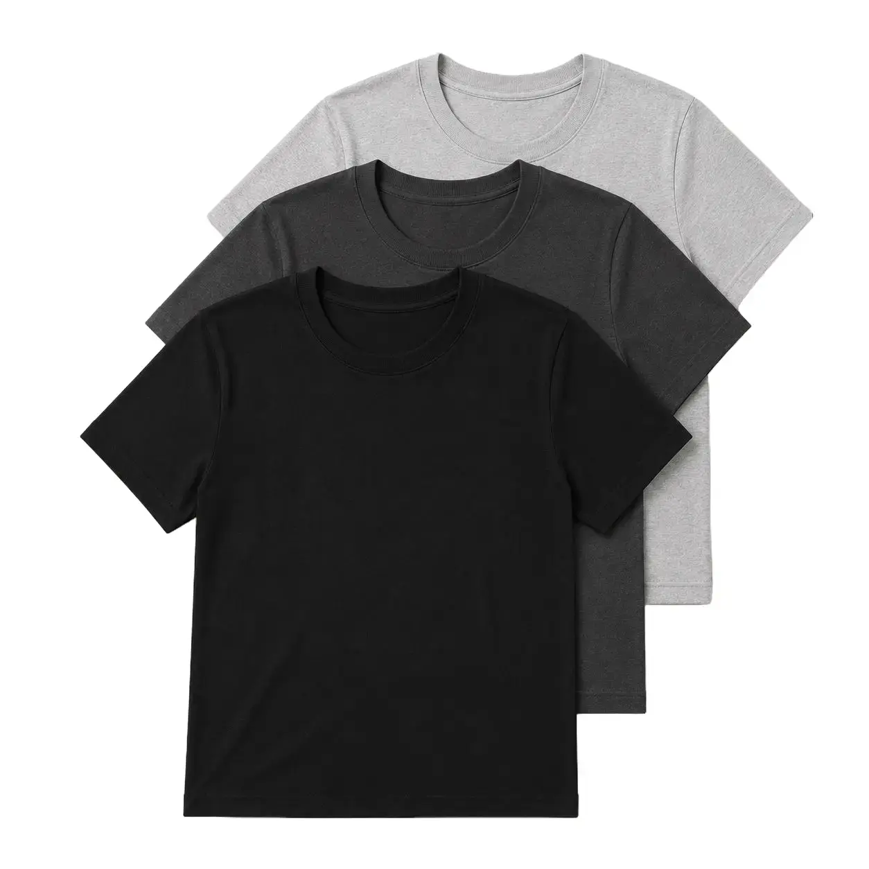 Classic Blank Unisex T-Shirt Soft Crew Neck Short Sleeve Casual Cotton Tee Basic Plain Shirt for Men & Women