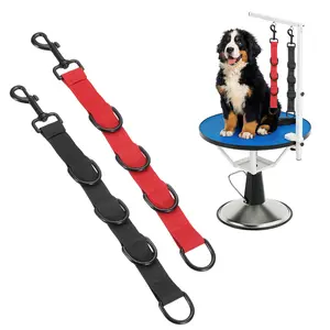 PETAXCELL Pet Dog Grooming Loops, Adjustable Nylon Table Arm Extender Belly Strap with 4D-Rings / 6D-Rings Restraint Leash 2pcs, Intended for Fixed Dog Bathing Hair Cutting
