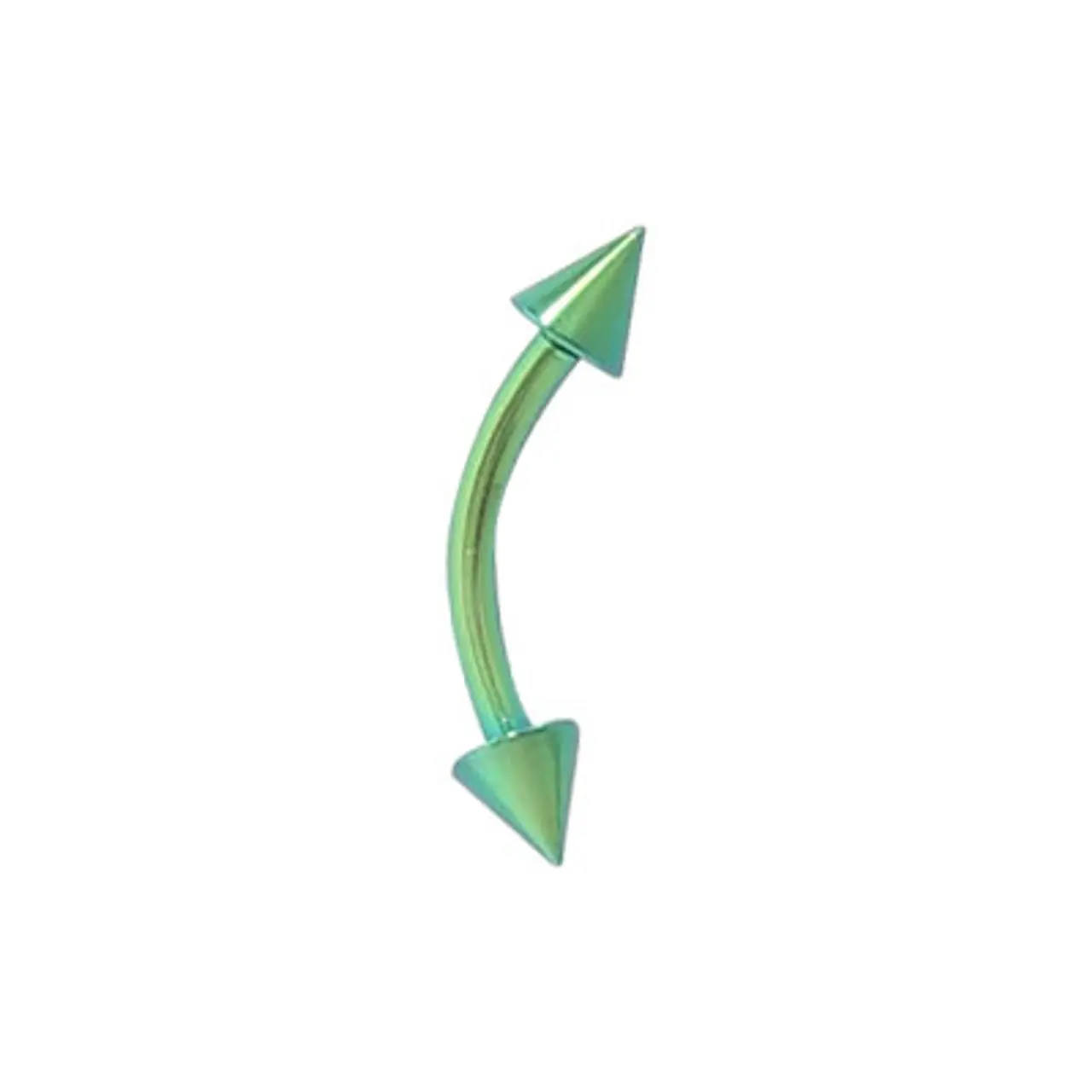 Green 16 gauge Curved Barbell Eyebrow Ring Solid Titanium