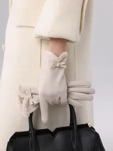 New Arrival Fall Winter Fleece Lined Gloves, Windproof Cold-Resistant Driving Cycling Touchscreen Compatible, 1pcs Warm Handwear