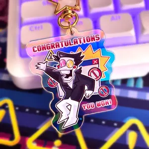 Spamton Rainbow Acrylic Keychain 2.5"