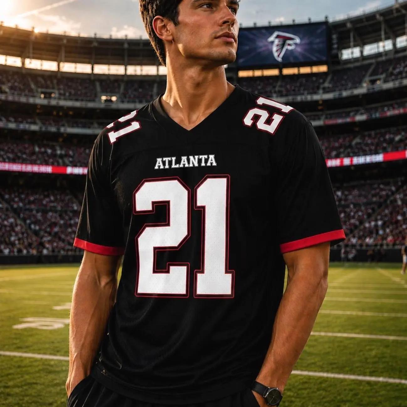 Fearless Football Jersey Personalized, Custom Atlanta Fan Shirt for Game Day Streetwear Style G25