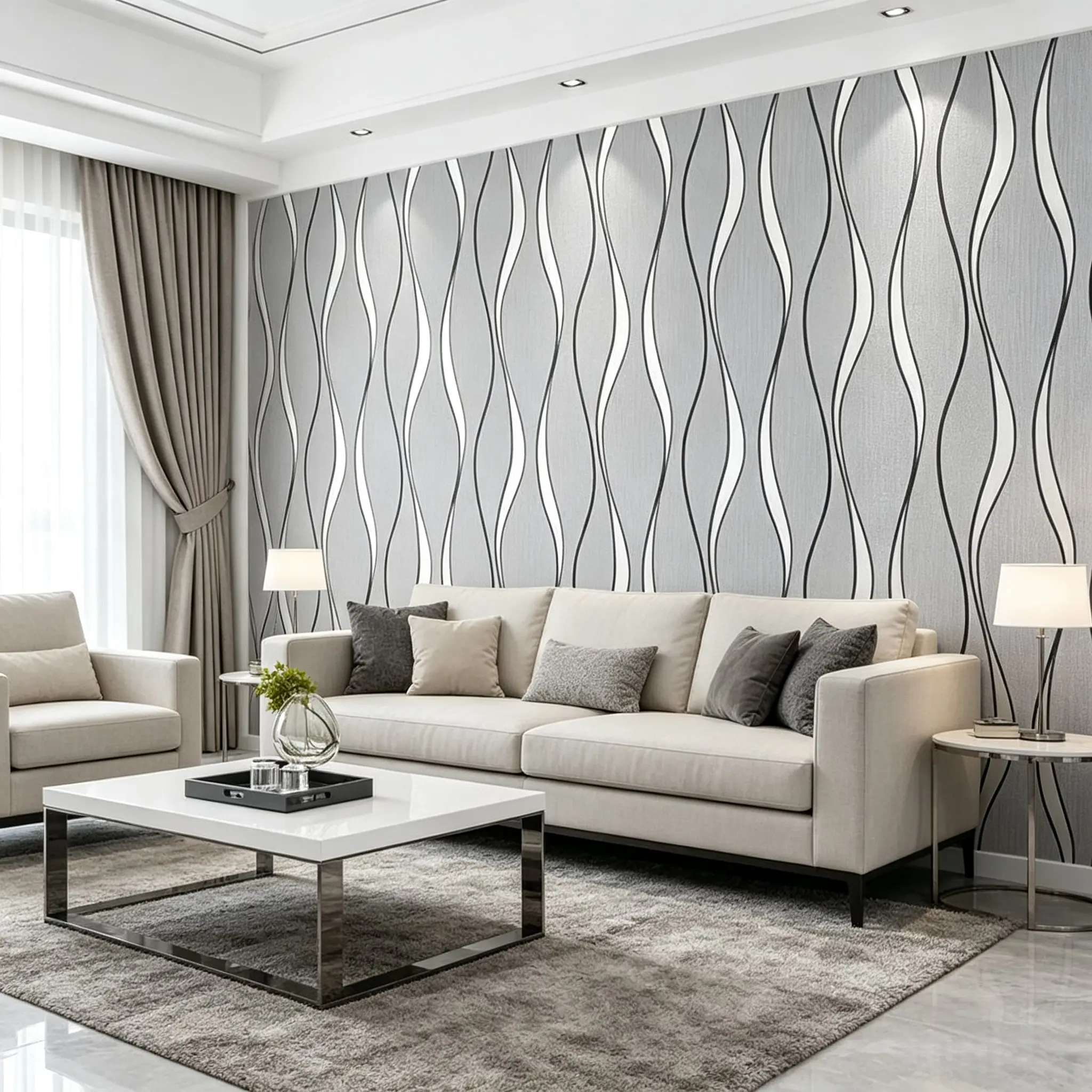 Beautiful 3D Self-Adhesive Wallpaper, Sticky Wallpaper Peel And Stick, Decorative Wallpaper, Home Decor Building Material, Living Room TV Background Wall, S Strip PVC Wallpaper