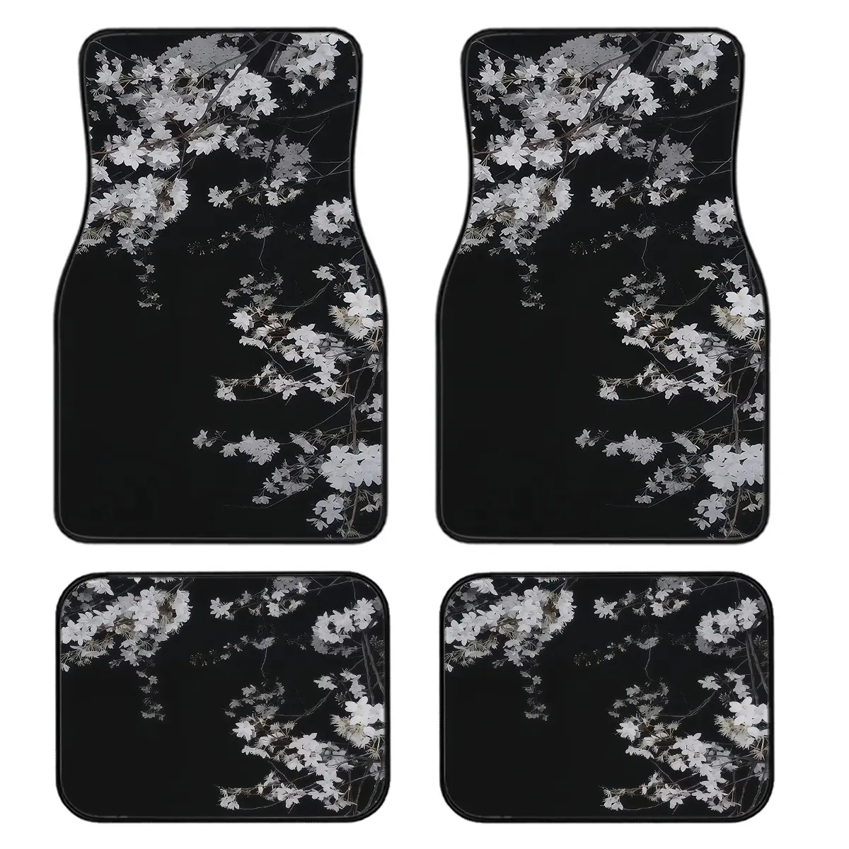 4-Piece Cherry Blossom Car Floor Mats Set, Universal Fit for All Vehicles, Easy Clean, Comfortable & Protective