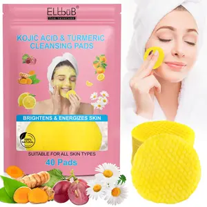 Elbbub Turmeric Kojic Acid Cleansing Pads - Deep Cleansing and Gentle Daily Skincare for All Skin Types