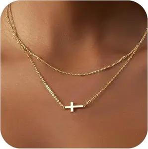 Sideways Cross Necklace
