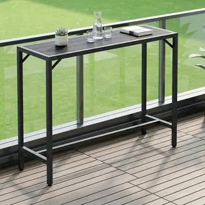 Arlopu Outdoor Bar Table, 40/47/55" Patio Counter Height Table, High Top Furniture w/HDPE Top, E-Coating & Hammer-Finish Frame, Adjustable Foot, All Weather for Hot Tub,Balcony,Poolside,Kitchen summervibes