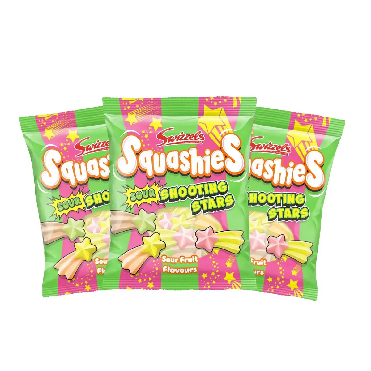 Swizzles Squashies Drumstick - Sour Shooting Stars Squashies - 120g Each 3 Pack Imported from the UK High-Quality Candy