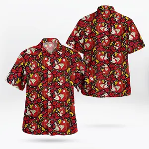 2026 Hot Hawaiian Sets PKM [FREESHIP] Fresh Summer – Youthful – Bold with the Tropi PKM Magikarp Button Up Red Hawaiian Shirt