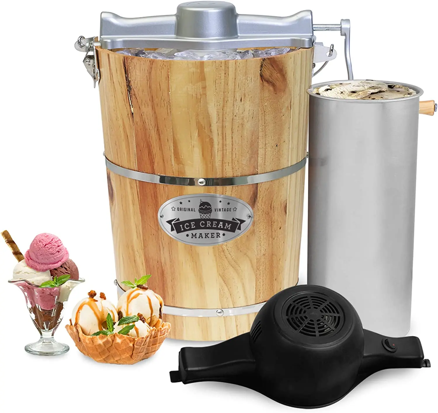 Elite EIM916 6 QT Old Fashioned Ice Cream Freezer