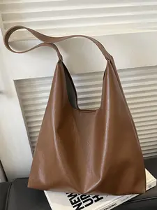 Casual Large Capacity Women's Tote Bag, PU Handbag, Fashionable Crossbody Shoulder Bag, Versatile High-Quality Commuter Bag, Stylish Shopping Tote, Handheld Bag Purse