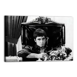 Tony Montana Scarface Poster for Bedroom Aesthetic Canvas Wall Art Living Room Posters Painting Picture Print Modern Family Decor Artist Bathroom Poster