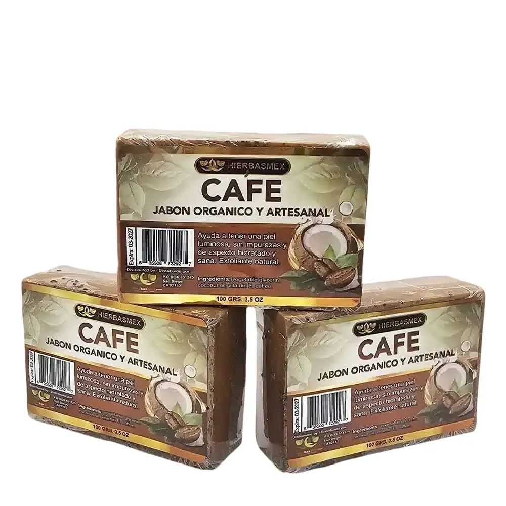 3 Pack Jabon de Cafe Barra Coffee Bar Soap 100gr. Jabones Combo