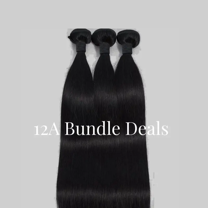 Virgin Luxe Trio 100% Virgin Straight Hair 3 Bundle Deal Natural Black 1B Silky Straight Texture Full from Root to Tip Minimal Shedding and Tangling