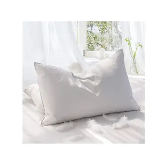 Teler Goose Feather Down Pillows for Sleeping,Luxury Hotel Collection Queen Size Soft Bed Pillow,1 Pack,Queen (20.2" x 28.2")