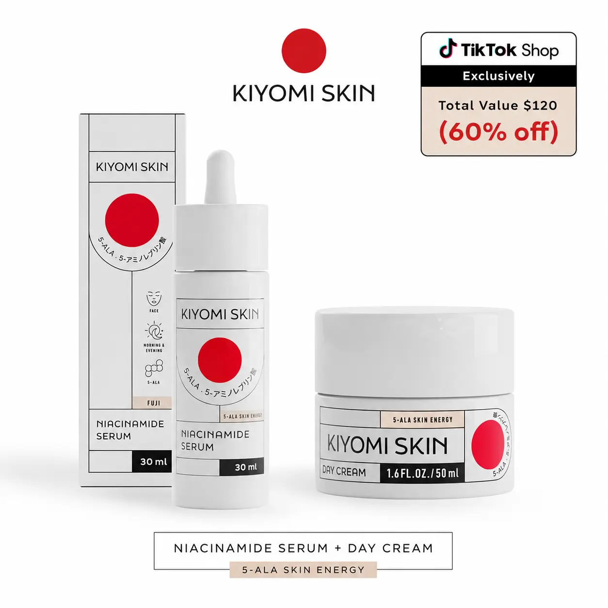 Kiyomi Glow Boost Duo | Niacinamide + 5-ALA Serum + Day Cream 50ml