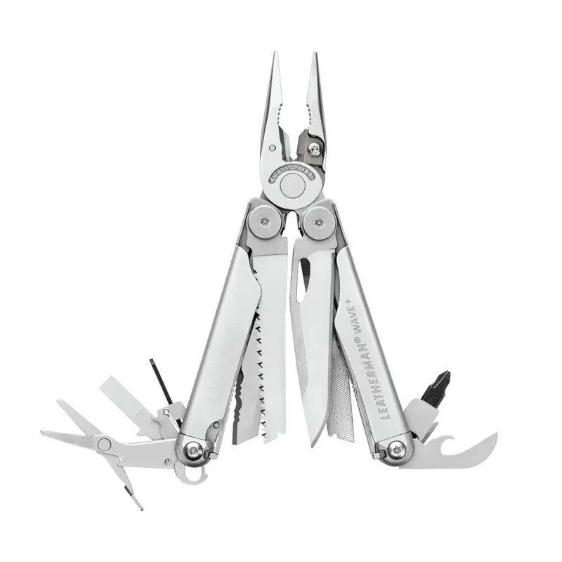 Leatherman Wave®+ 18-in-1 Multipurpose Hand Tool - Locking Components, Replaceable Wire Cutters, Knives, Stainless Steel Durable Design, Corrosion-Resist Multifunctional Equipment, EDC Outdoor Tool