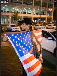 Vintage Country Ella American Flag – Western Cowgirl Style Banner