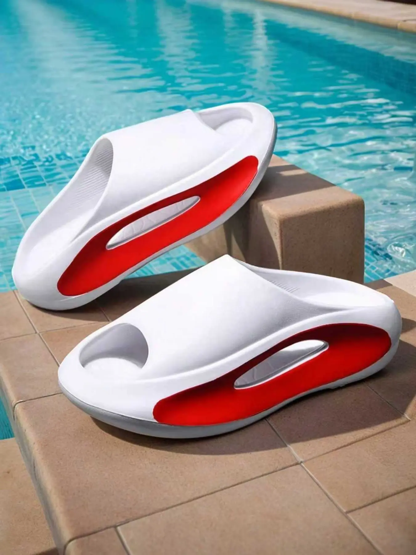 1 Pair Men's Comfortable Anti-Slip Slippers, Fashion Sports Sandals For Outdoor Walking, With Eva Thick Sole, Beach Slides