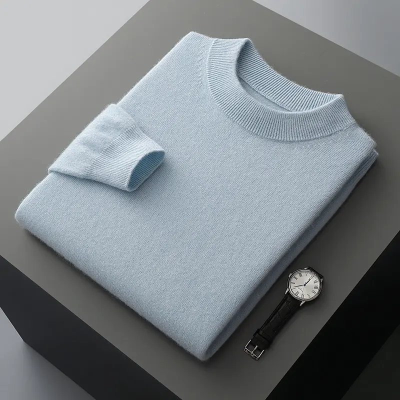 【First line semi high collar】light blue