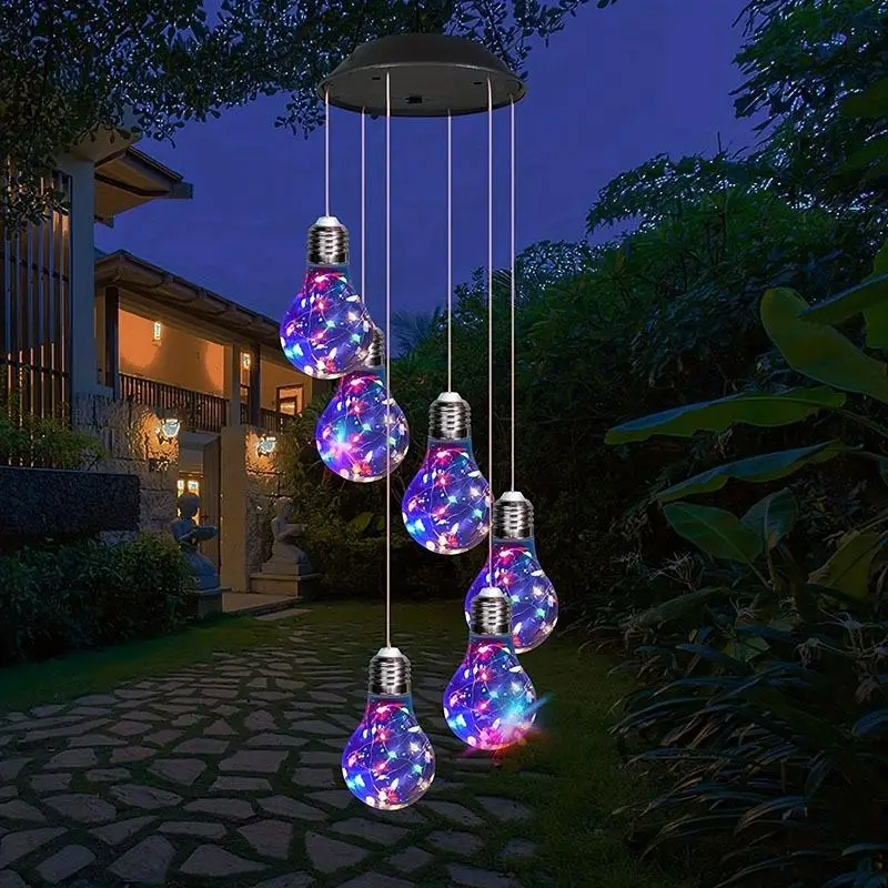 Solar Wind Chime Lamp, Seven Color String Light, Home Indoor Outdoor Decoration Lighting Supplies