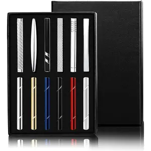 LOLIAS 12Pcs Tie Clips for Men Silver Black Gold Tone Tie Bar for Regular Ties Classic Tie Clasps Necktie Wedding Meeting Business Clips with Gift Box
