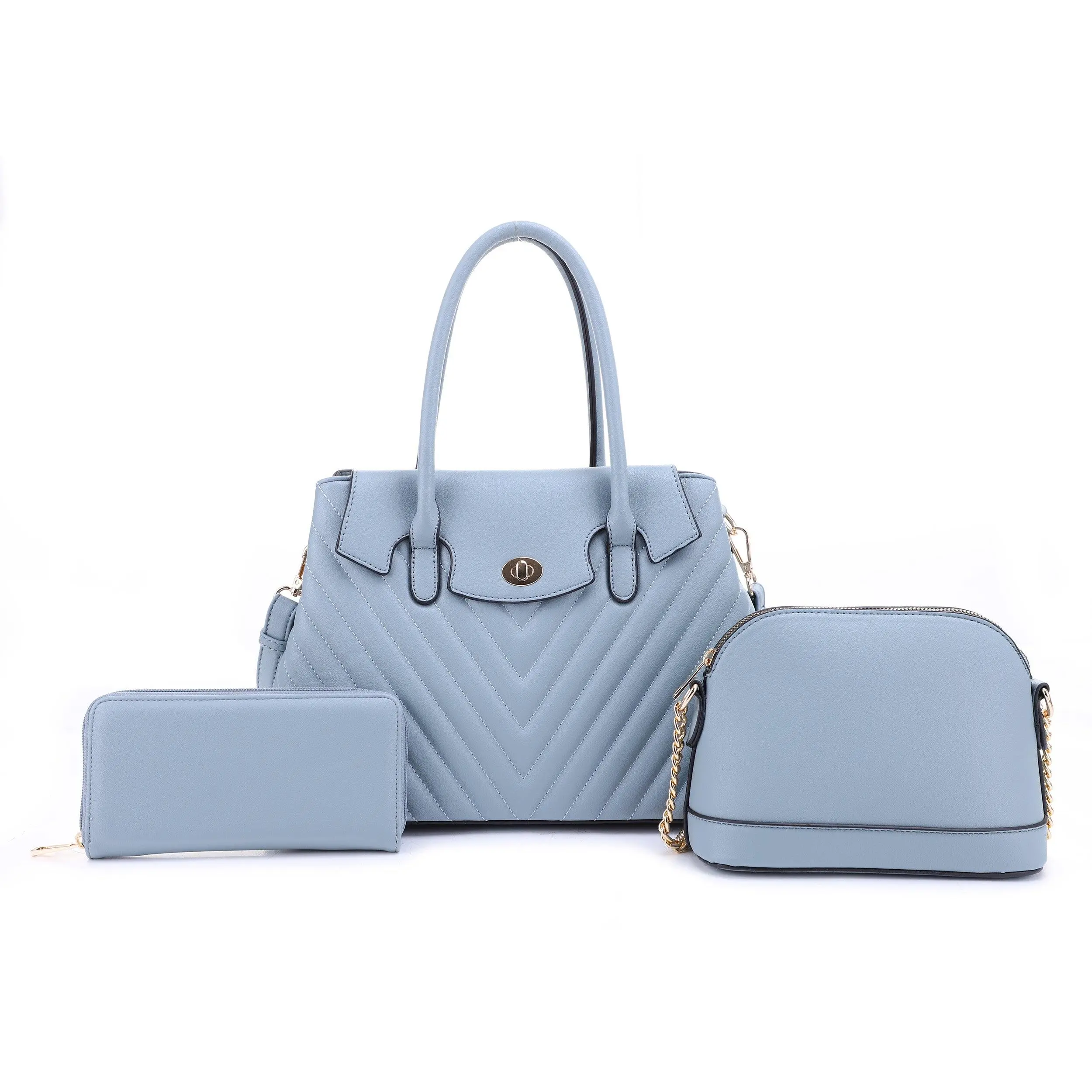 SG SUGU Chole 3 Piece Set Satchel Bag with Dome Crossbody Bag and Matching Wallet