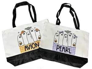 Personalized Halloween Ghost Tote Bag – Custom Trick or Treat Bag for Kids