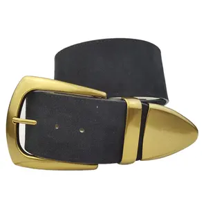 Genuine Suede Wide Statement Belt with Western buckle