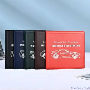 Custom PU Leather Document Holder, Multi‑Function Car Registration & Driver License Wallet, Portable Travel Ticket Organizer, Waterproof ID Card Storage Pouch for Vehicle Paperwork, Flight Documents & Daily Essentials