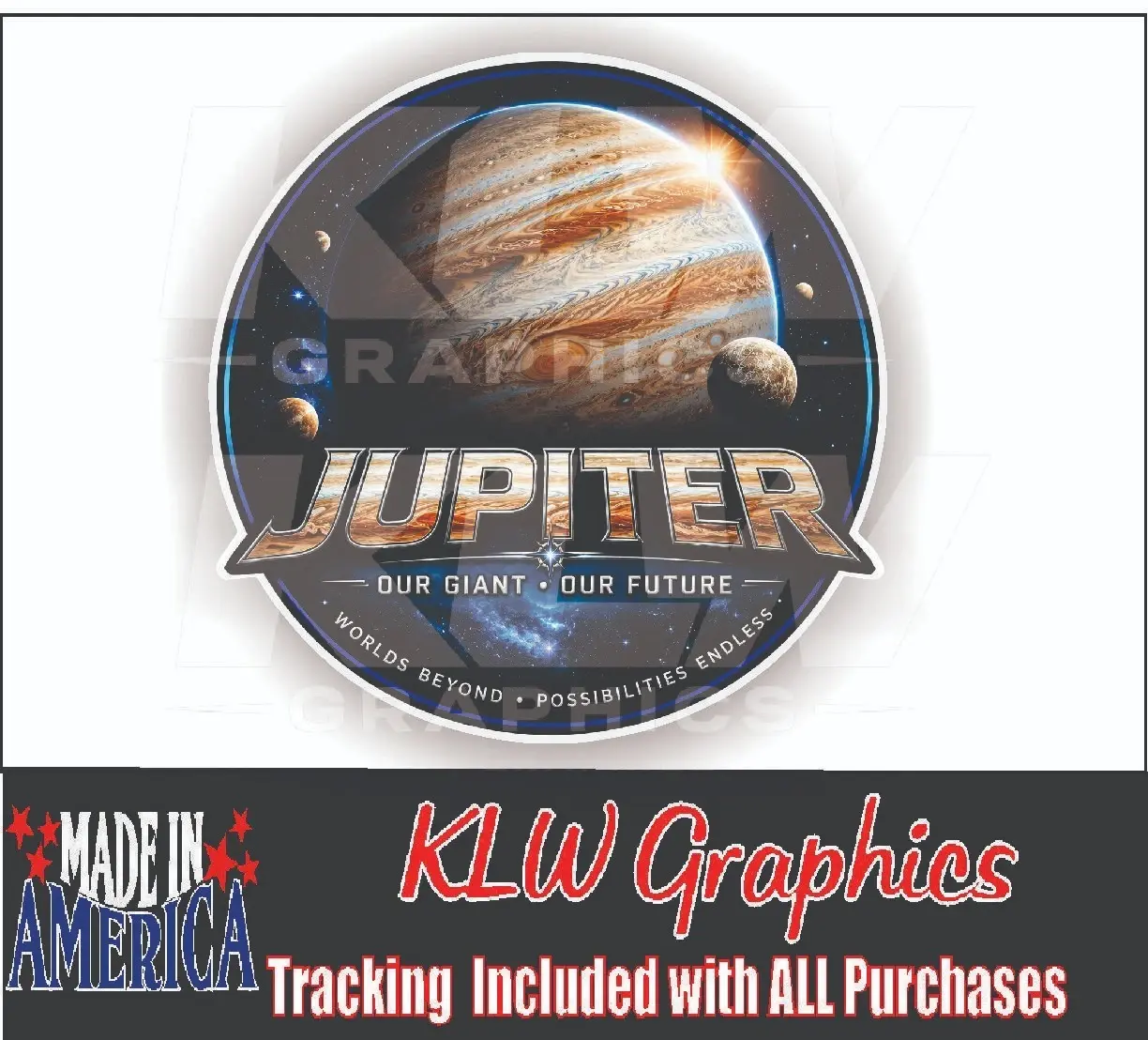 Jupiter Planet Full Color Decal Sticker Space Galaxy Cosmic Sci Fi Inspired Vinyl Car Truck