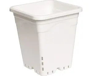 White Plastic Square Pots