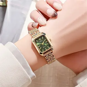 Hot Selling 2026 Fashion Minimalist Square Quartz Watch for Women, Orange Silicone Band, Casual Sports Style, Ideal Gift Clock, Watches For Women