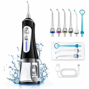Portable Water Flosser with 5 Modes & 6 Nozzles, IPX7 Waterproof USB Rechargeable Oral Irrigator for Braces and Sensitive Teet