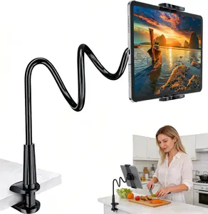 Tablet Stand 360° Adjustable Phone & iPad Holder for Bed and Desk Flexible Arm Mount Clip for Video Recording Bedside & Headboard Clamp for iPad
