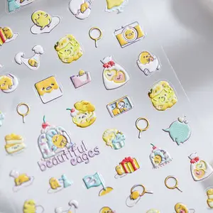 5D Lazy Egg Nail Stickers, Egg nail Decal (46)